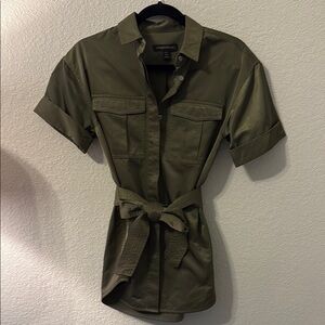 Banana Republic Olive Green Shirt Dress